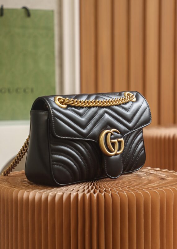 Replica Gucci Marmont Medium Black - high-end fake designer purse