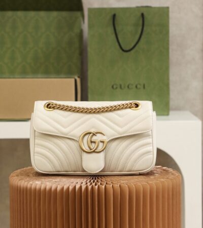 Replica Gucci GG Marmont Medium White - realistic designer-inspired fake bag