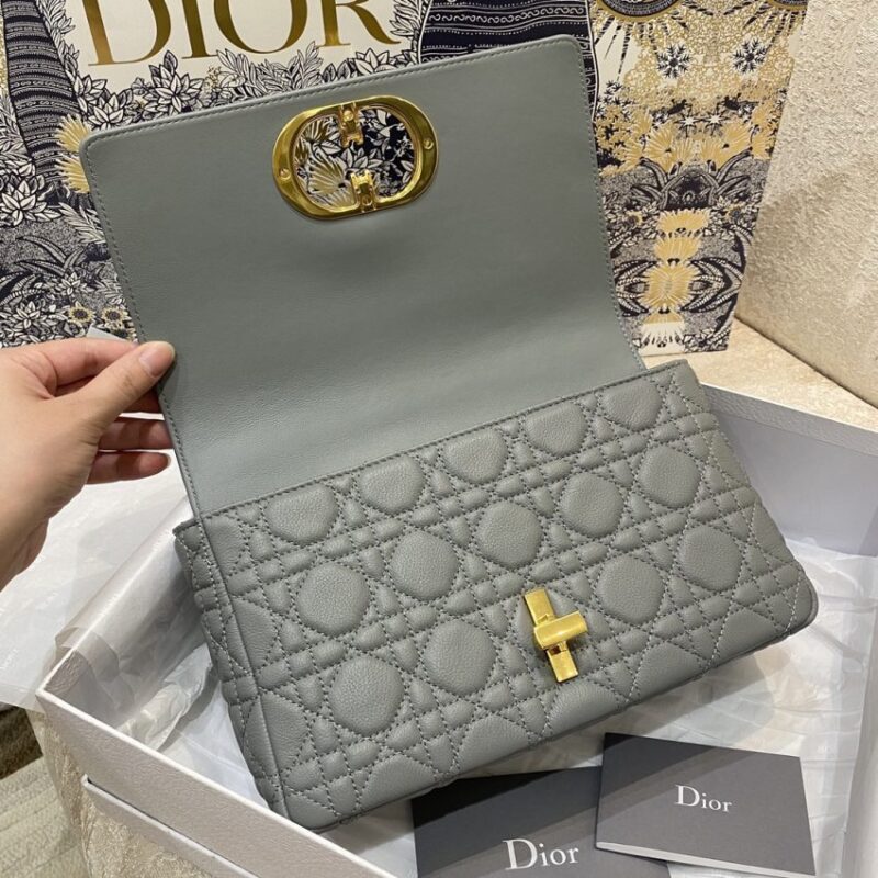 Replica Dior Caro Bag Grey - top-tier luxury replica shoulder bag