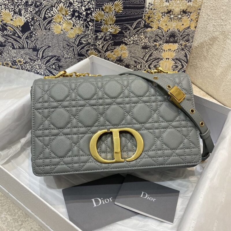 Replica Dior Caro Bag Grey - near-authentic luxury replica handbag