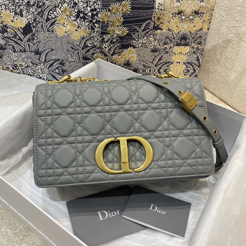 Replica Dior Caro Bag Grey - near-authentic luxury replica handbag