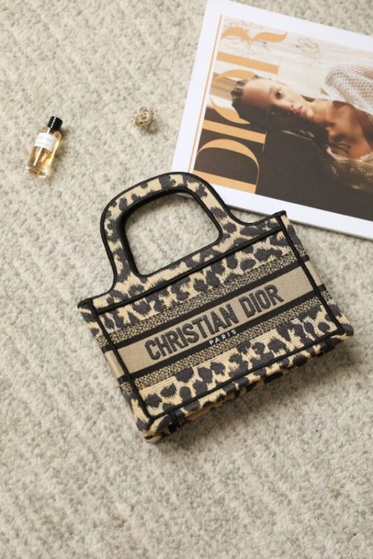 Replica Dior Tote Book Mini Leopard - premium 1:1 fake handbag model