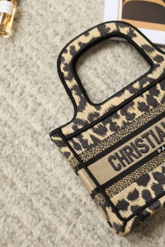 Replica Dior Tote Book Mini Leopard - high-quality designer bag clone