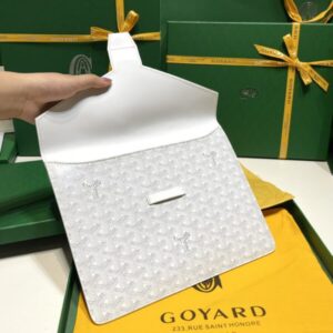 Replica Goyard Camond Pouch White - best quality luxury bag dupe