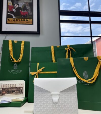 Replica Goyard Camond Pouch White - authentic-look luxury purse replica