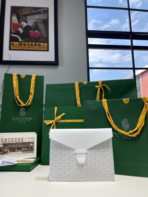 Replica Goyard Camond Pouch White - authentic-look luxury purse replica