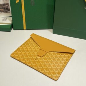 Replica Goyard Camond Pouch Yellow - premium 1:1 fake handbag model