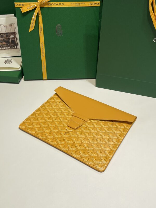 Replica Goyard Camond Pouch Yellow - premium 1:1 fake handbag model