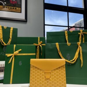Replica Goyard Camond Pouch Yellow - top-rated replica designer bag