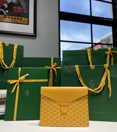 Replica Goyard Camond Pouch Yellow - top-rated replica designer bag