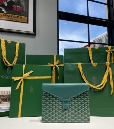 Replica Goyard Camond Pouch Green - high-end fake designer purse