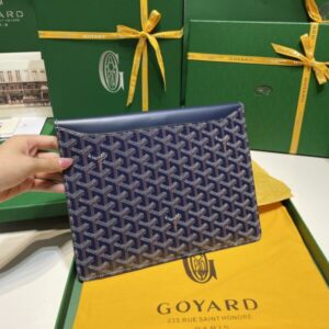Replica Goyard Camond Pouch Dark Blue - high-quality designer bag clone