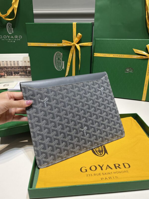Replica Goyard Camond Pouch Grey - top-rated replica designer bag