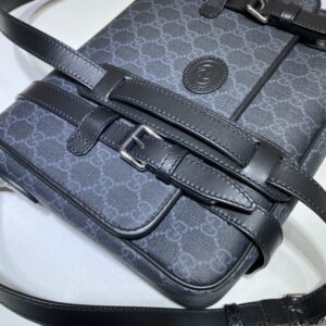 Replica Gucci GG Supreme Shoulder Bag Black - 1:1 designer replica handbag