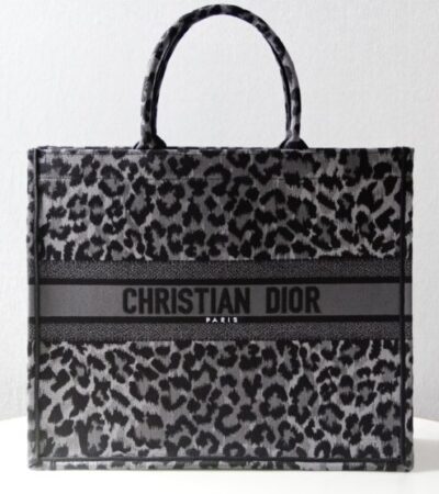 Replica Dior Tote Book Leopard Grey - premium 1:1 fake handbag model