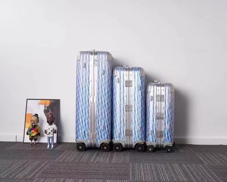 Replica Rimowa & Dior Suitcase Light Blue - high-end fake designer purse