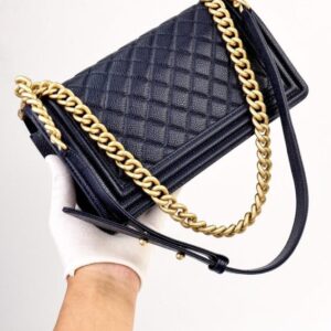 Replica CHANEL Le Boy Dark Blue - authentic-look luxury purse replica
