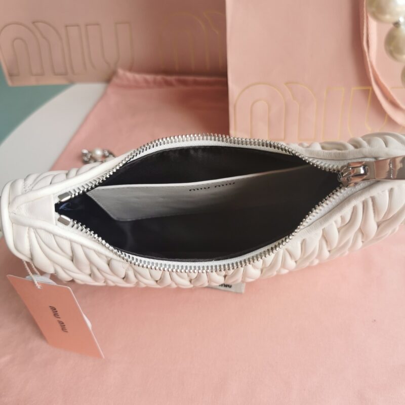 Replica Miu Miu Matelassé Pearl White - top-rated replica designer bag