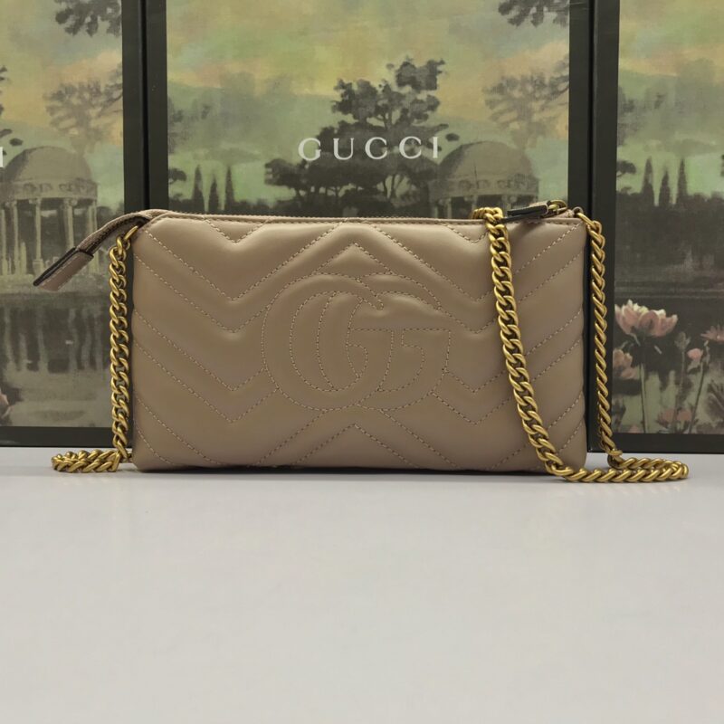 Replica Gucci Marmont Matelasse Wallet On Chain Beige - elite superclone designer purse