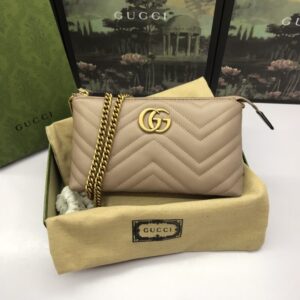 Replica Gucci Marmont Matelasse Wallet On Chain Beige - high-accuracy replica luxury purse