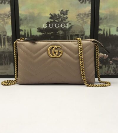 Replica Gucci Marmont Matelasse Wallet On Chain Beige - ultra-realistic fake designer tote