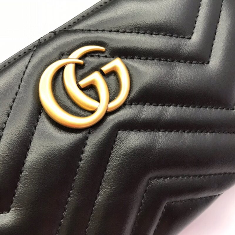 Replica Gucci Marmont Matelasse Wallet On Chain Black - top-rated replica designer bag