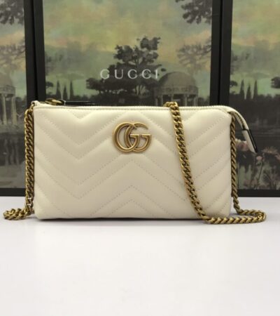 Replica Gucci Marmont Matelasse Wallet On Chain White - elite superclone designer purse