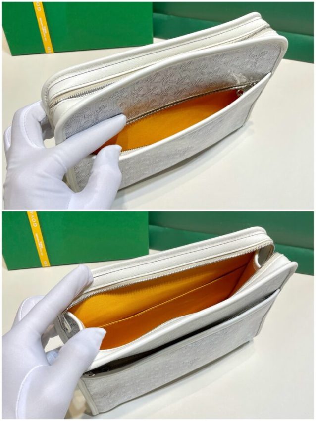 Replica Goyard Jouvence Toiletry Bag White - premium 1:1 fake handbag model
