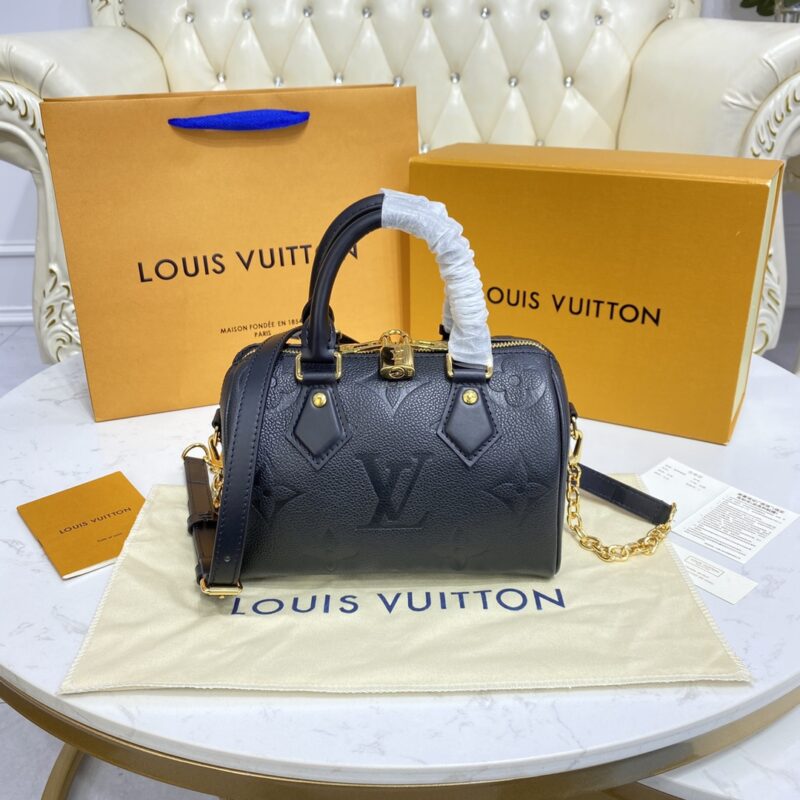 Replica Louis Vuitton Speedy Bandouliere 20 Full Black - best quality luxury bag dupe
