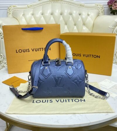 Replica Louis Vuitton Speedy Bandouliere 20 Dark Blue - near-authentic luxury replica handbag