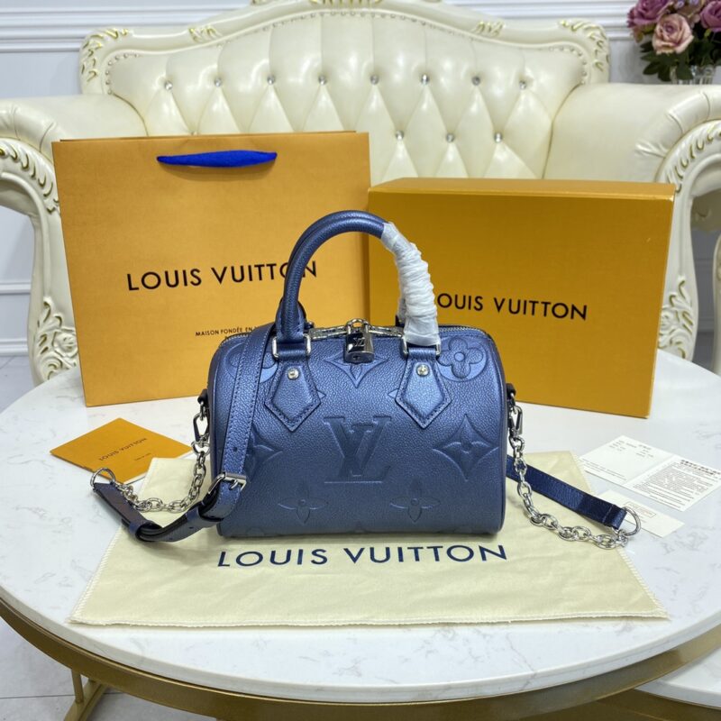 Replica Louis Vuitton Speedy Bandouliere 20 Dark Blue - near-authentic luxury replica handbag