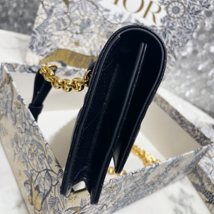 Replica Dior Miss Caro Pouch Black - premium 1:1 fake handbag model