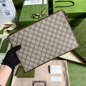 Replica Gucci Ophidia Clutch Brown - authentic-look luxury purse replica