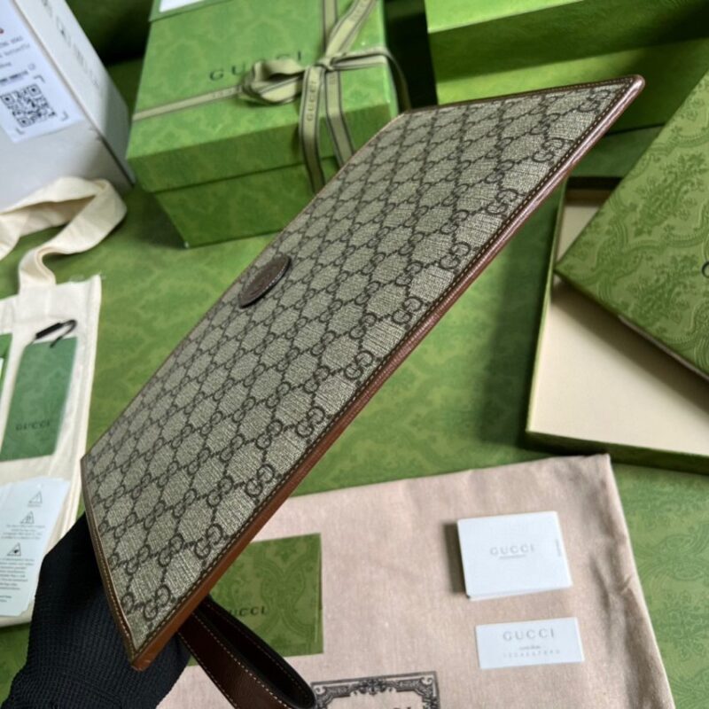 Replica Gucci Ophidia Clutch Brown - near-authentic luxury replica handbag