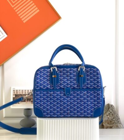 Replica Goyard Ambassade Briefcase Blue - 1:1 designer replica handbag