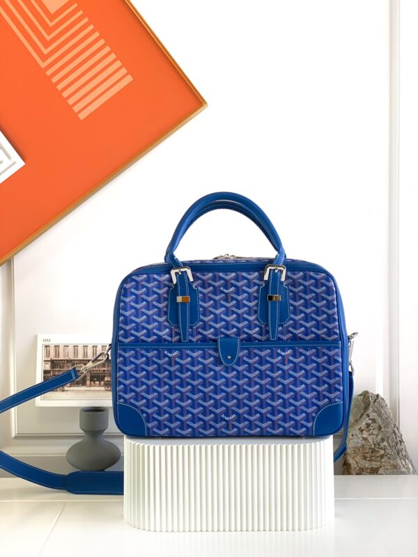 Replica Goyard Ambassade Briefcase Blue - 1:1 designer replica handbag