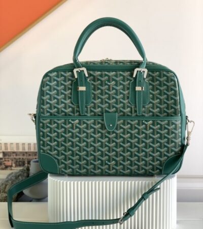 Replica Goyard Ambassade Briefcase Green - best quality luxury bag dupe