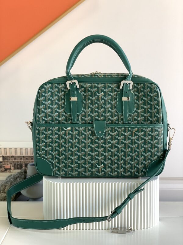 Replica Goyard Ambassade Briefcase Green - best quality luxury bag dupe