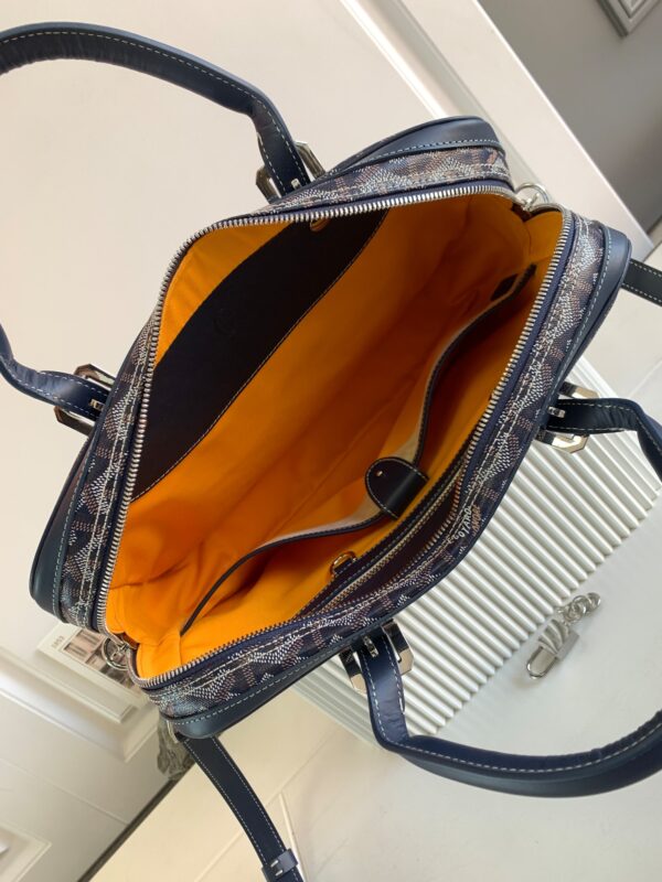 Replica Goyard Ambassade Briefcase Dark Blue - authentic-look luxury purse replica