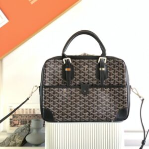 Replica Goyard Ambassade Briefcase Dark Brown - top-rated replica designer bag