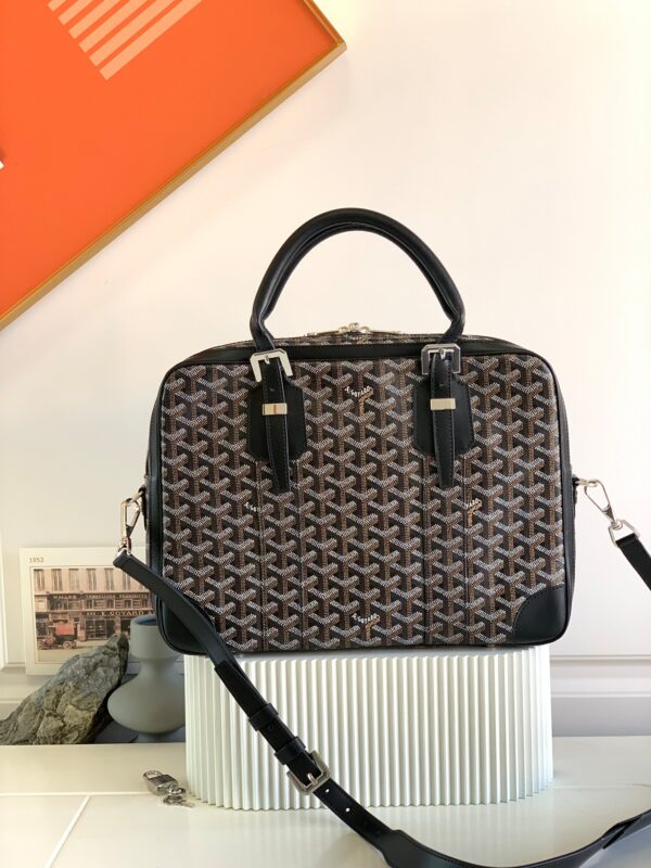 Replica Goyard Ambassade Briefcase Dark Brown - ultra-realistic fake designer tote