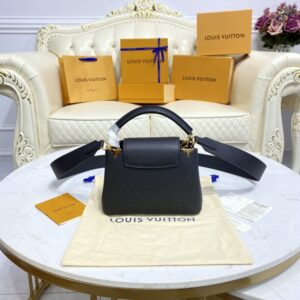 Replica Loius Vuitton Capucines Small Black - top-tier luxury replica shoulder bag