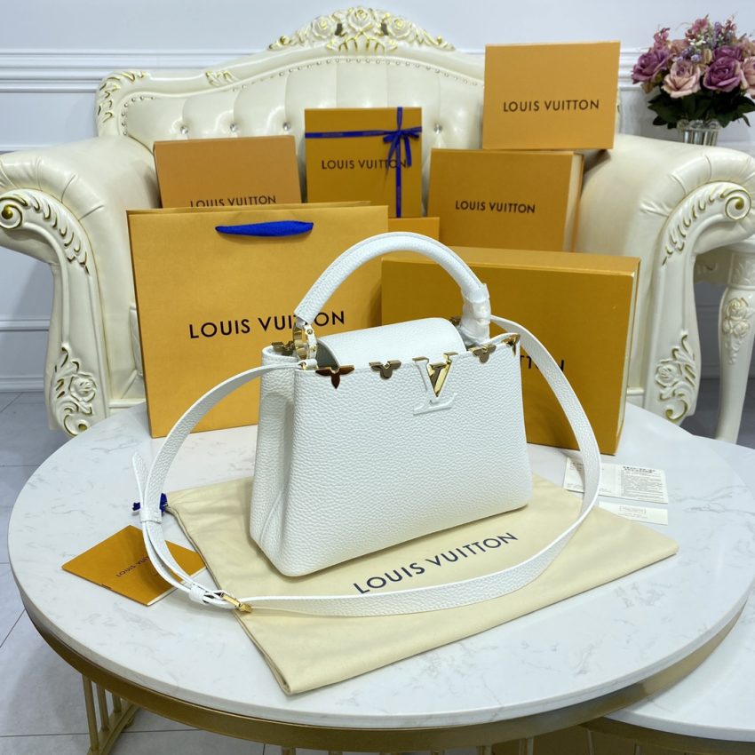 Replica Loius Vuitton Capucines White - 1:1 designer replica handbag