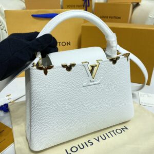 Replica Loius Vuitton Capucines White - near-authentic luxury replica handbag