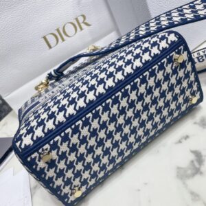 Replica Lady Dior Medium D-Lite Houndstooth Canvas - authentic-look luxury purse replica