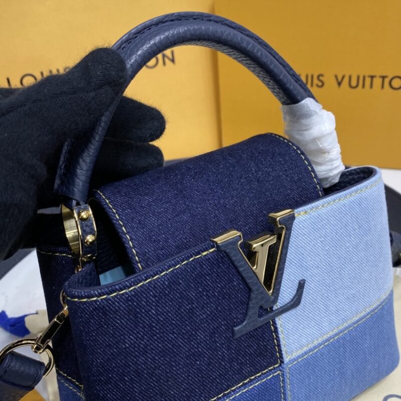 Replica Loius Vuitton Capucines Denim - top-rated replica designer bag