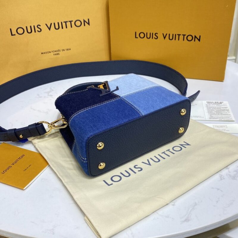 Replica Loius Vuitton Capucines Denim - authentic-look luxury purse replica
