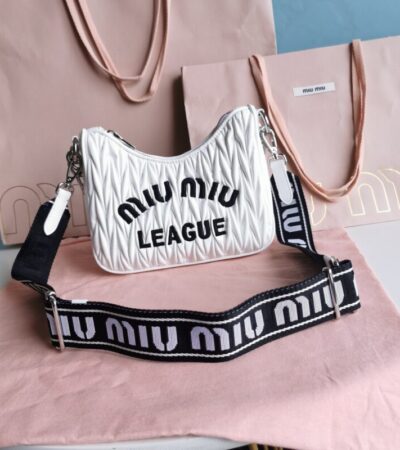 Replica Miu Miu Matelassé League White - authentic-look luxury purse replica