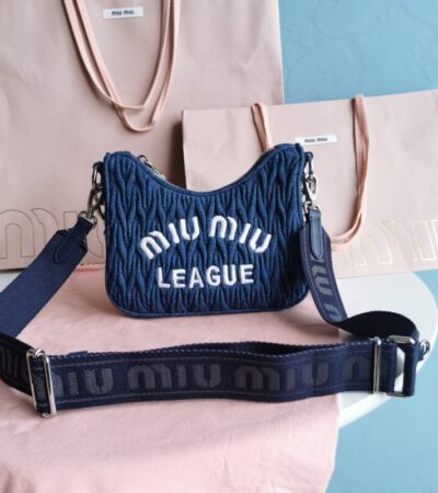 Replica Miu Miu Matelassé Denim Blue - best quality luxury bag dupe