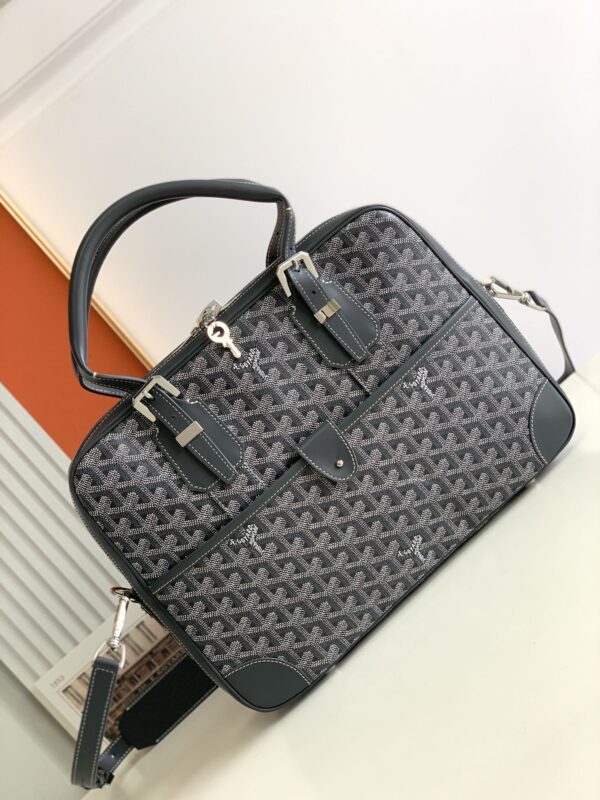 Replica Goyard Ambassade Briefcase Grey - premium 1:1 fake handbag model